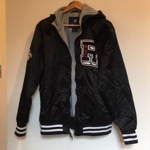 ROCAWEAR Spellout Satin Jacket Bomber Black  L